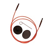 Тросик для съемных спиц Ginger, длина около 56 (80)см, заглушки 2шт, ключик, KnitPro, 31294