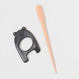 Застежка фибула, серия Flora - Ленивый медведь, длина 16см, ламинированный бук, KnitPro, 20933