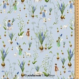 Ткань "Весенние эльфы", ширина 145см, 100% хлопок, синий, Acufactum, 3523-791