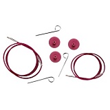 Тросик для съемных спиц, длина около 30 (50)см, заглушки 2шт, ключик, KnitPro, 10561