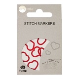 Маркер для вязания "amicolle", сердце, размер 3,25*4,5мм, пластик, красный, Tulip, AC-006e