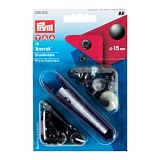 Кнопки "Анорак", диаметр 15мм, латунь, черный, 10шт в упаковке, Prym, 390302