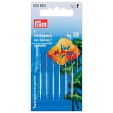 Иглы ручные для вышивки с острием, размер 1мм*43мм (№ 20), сталь, серебристый, Prym, 125551