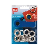 Люверсы, внутренний диаметр 14мм, латунь, серебристый, 10шт в упаковке, Prym, 541383