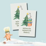 Заплатка "Frohliche Weihnachten uberall" /Счастливого Рождества везде/ 80*50мм, Acufactum, 35378