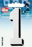 Термоаппликация Цифра 1, мал., белый цв., черная рамка 925876