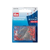 Булавки со стеклянными головками для шитья из тонких тканей, термоустойчивые 35*0,40мм, Prym, 029700