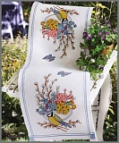 Купить недорого   Набор для вышивания Anchor: салфетка-дорожка "Bluetit And Flowers", MEZ Венгрия, 9240000-02114  в интернет магазине Фэмили хобби