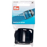 Пряжка регулировочная с фиксатором, пластик, 30 мм, черный цв. 416391