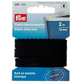 Купить недорого   Эластичная лента с кружевным краем, ширина 10мм (84% полиамид, 16% эластан), черный, Prym, 995103  в интернет магазине Фэмили хоби