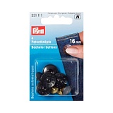 Кнопки "Холостяк", дизайн "Zeus", диаметр 16мм, латунь/сталь, черный, 8шт в упаковке, Prym, 33111